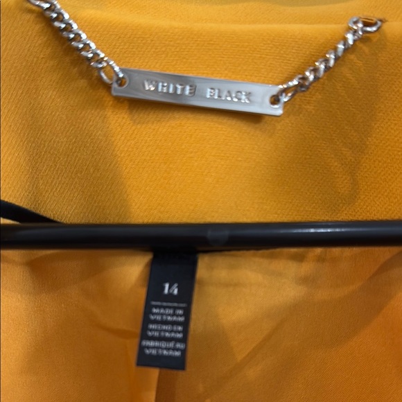 White House Black Market Mustard Yellow Tailored Blazer size 14 - Picture 2 of 8